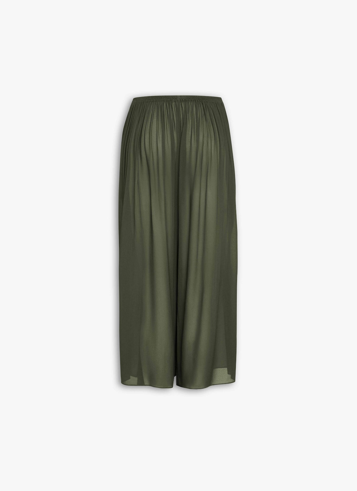 GEORGETTE RUFFLE PANTS ALAÏA DARK GREEN GEORGETTE RUFFLE PANTS